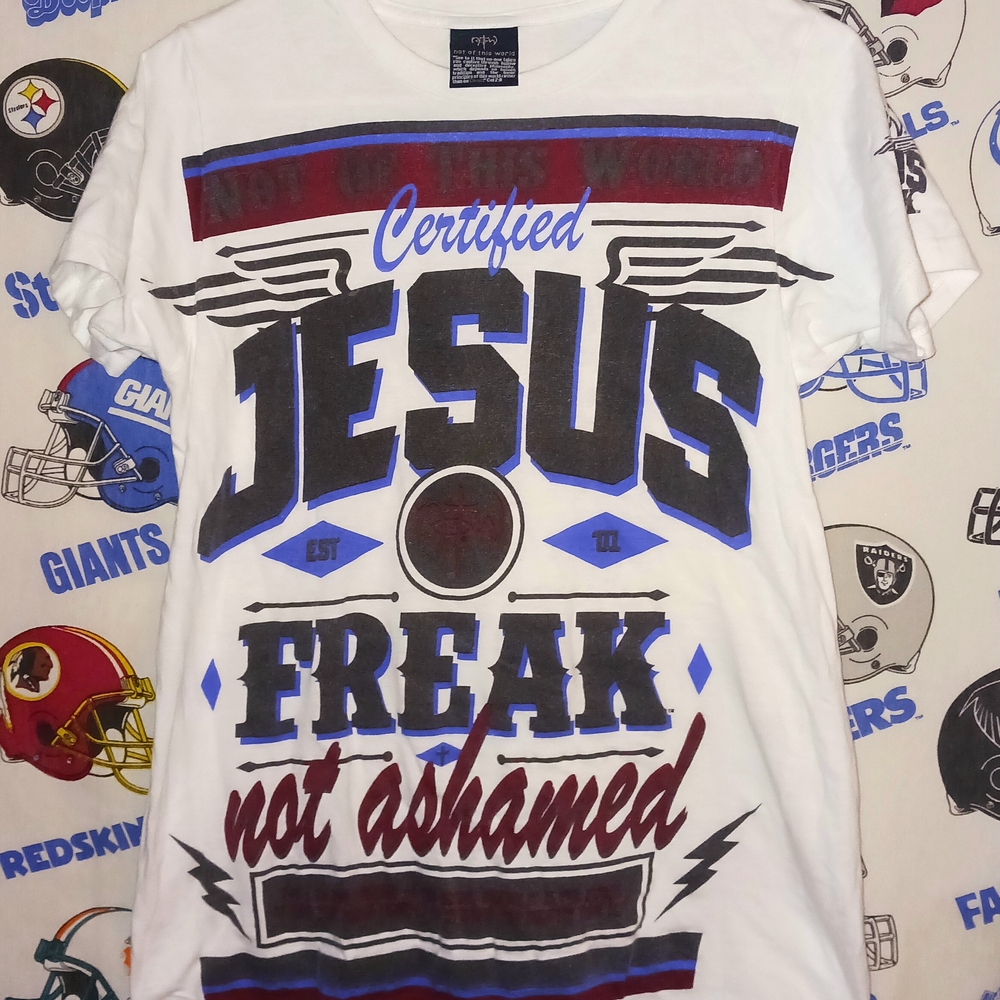 Vintage 2000s Y2K Jesus Freak Not Of This World Christian God Lord Tee Shirt